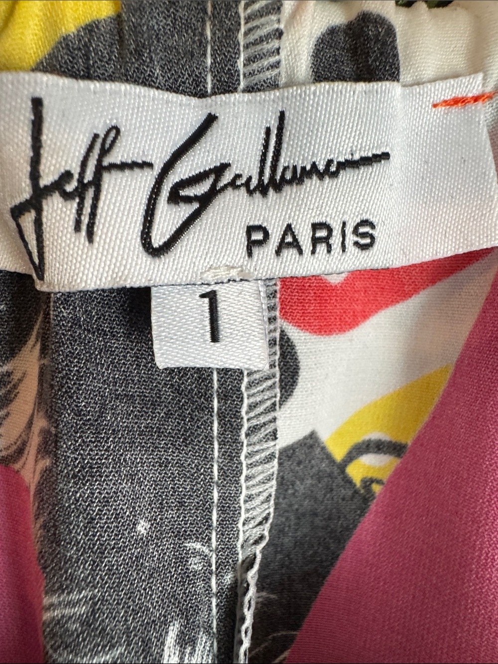 NWOT Vintage Jeff Gallano Paris Graphic Pop Art Blouse w/ Ruffle Off/On Shoulder - Picture 4 of 8